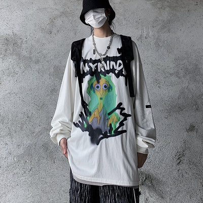 cartoon printed casual bottoming sweater