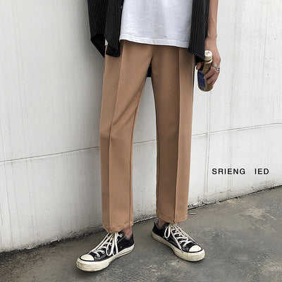 Straight fit pleated smart trousers