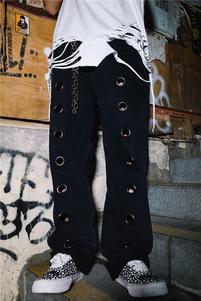 Loose Straight Casual Pants in Black