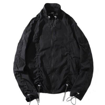 tactical multi functional loose fit unusual beam shape adjustable jacket in black
