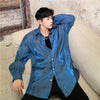 polarized loose fit luminous party shirt in bright blue