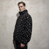 LV fleece jacket handmade recycled faux fur sports bomber in black