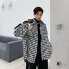 woven fabric small dogstooth loose fit thin shirt jacket