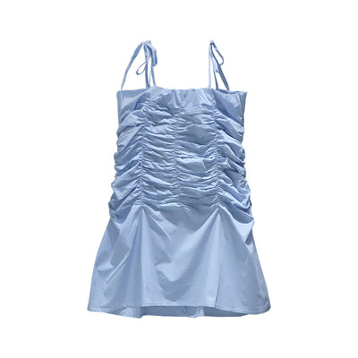 small blue short autumn dress