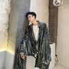 Bright velvet velvet crumpled distressed drooping loose fit  casual suit