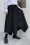 Custom made low waist Loose fit cropped pants skirt in black