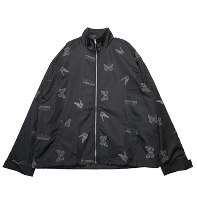 reflective sun protection butterfly printed loose long sleeve jacket