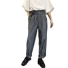 unusual design pleated high waist loose fit smart trousers  in 2 colors
