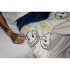 hand-painted emoji graffiti retro old distressed evil smiley straight fit jeans