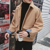 Single breasted Korean version retro simple loose woolen coat