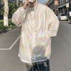 loose shiny gradient color jacket