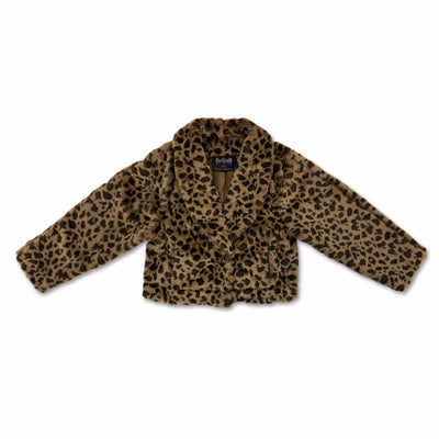 Leopard print Loose fit Totem Embroidery cropped Coat