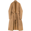 Suede finish over-the-knee loose fit Trench coat jacket in 2 colors