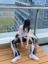 wide-leg stripes summer loose mopping casual pants