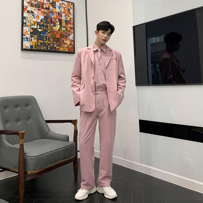 Casual suit loose pink small British style jacket