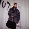 washed out made to look old retro industrial bomber Korean skater puffer jacket