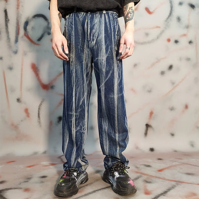 Washed out Gradient Tie-Dye Loose Straight Jeans