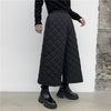 Loose fit plaid straight casual cotton wide leg cropped casual pants