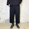 big crotch simple flared wide casual cropped pants in black