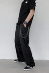 Detachable chain attachment straight fit trousers