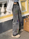 Carbon Grey Straight Loose Wide Leg Pants