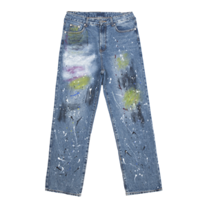 brush paint jeans trousers