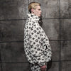 LV fleece jacket handmade recycled faux fur sports bomber in white