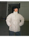 PU fake leather Korean skater thick puffer jacket