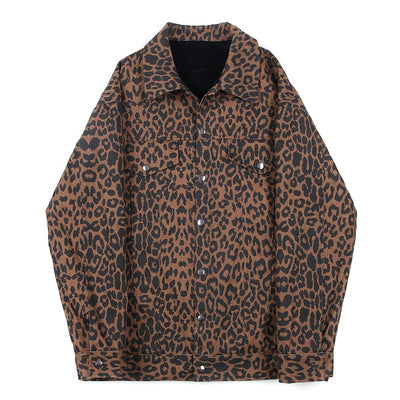 double-sided velvet animal leopard print loose reversible jacket