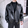 loose fit PU leather biker jacket