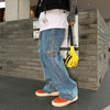 Retro Wash Loose straight fit overalls Korean skater jeans
