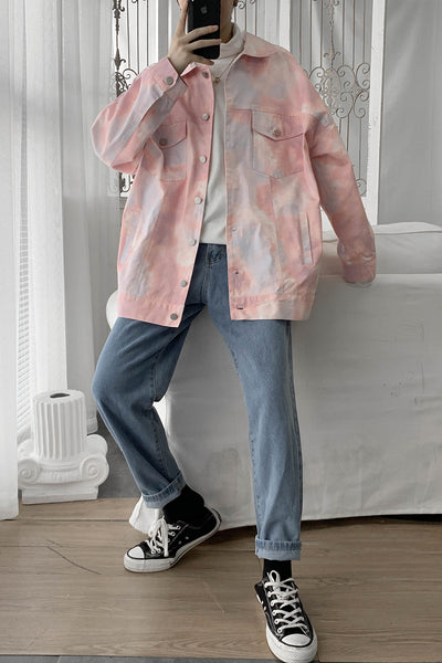 washed out Multi-pocket loose fit bleached denim jacket in 3 colors
