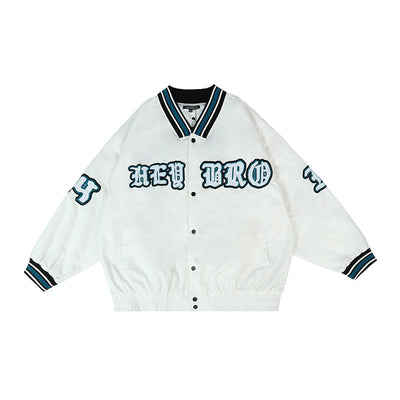 baseball uniform pattern bomber jacket
