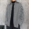 woven fabric small dogstooth loose fit thin shirt jacket