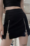 summer dark wind high waist black skirt