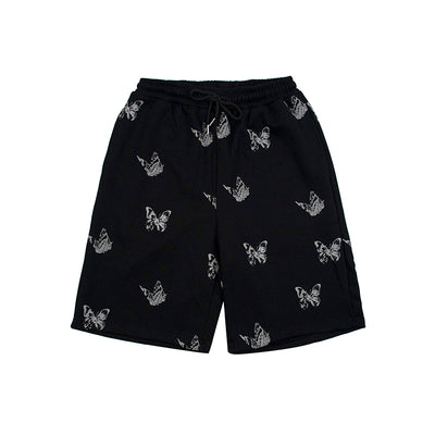 summer reflective butterfly printing loose pants