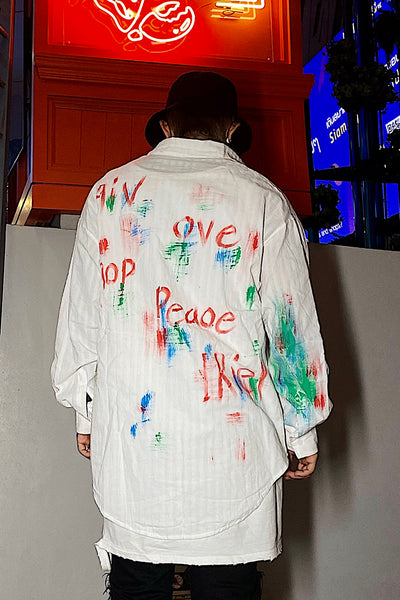 Splash ink gradient graffiti high thin jacket shirt