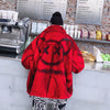 Thickened lamb plush wool fake fur street tie-dye graffiti fleece Girl jacket