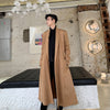 Suede finish over-the-knee loose fit Trench coat jacket in 2 colors