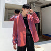 polarized luminous shiny finish gradient loose fit  blazer jacket in 2 colors