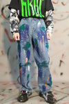 Hand-painted splash ink hip-hop loose graffiti jeans