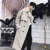 double breasted high fashion mid-length trench coat jacket in 2 colors