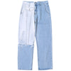 Irregular rinse  bleached loose straight fit jeans in 2 colors