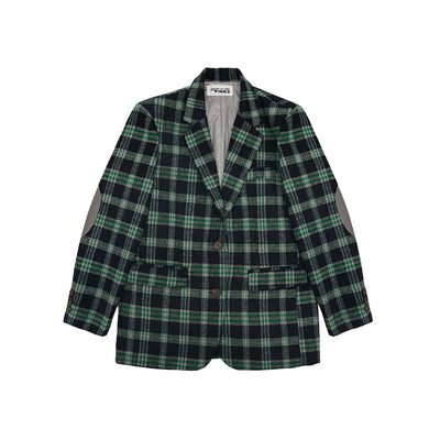 Green suit stunning contrast plaid Korean quilted Girl suit jacket