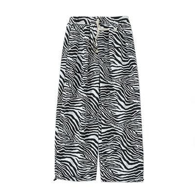 casual loose harem zebra pattern printed pants