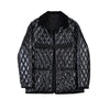 diamante embroidered quilted luminous shiny jacket