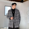 Double breasted tweed style casual blazer jacket