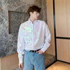 long-sleeved shiny reflective bright color shirt