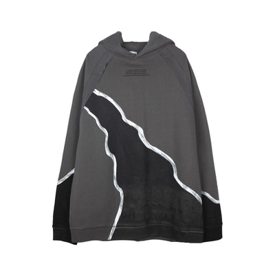 Stitching Oversize Plus Velvet Thick Loose Sweatshirt