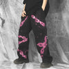 Chain hand-painted graffiti spray paint custom made beam adjustable trousers in two colors